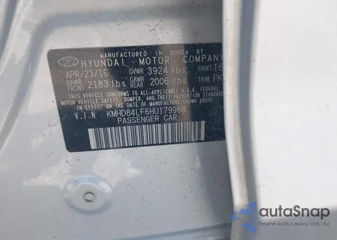 2017 Hyundai Elantra Se из США, поврежденный, VIN KMHD84LF6HU179968